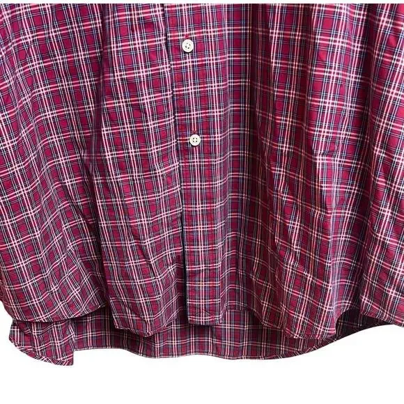 Ralph Lauren Blake 100% Two-Ply Cotton Men's Red Plaid Button Up XL - Picture 6 of 8